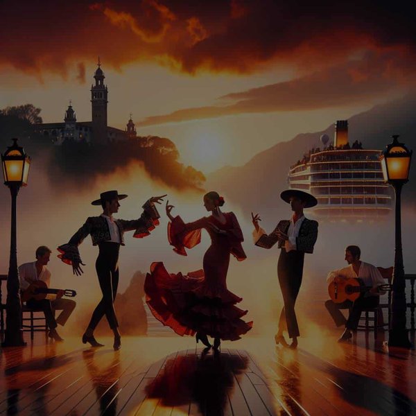 Quelle croisière permet d'assister à des spectacles de flamenco authentique lors des escales en Espagne?